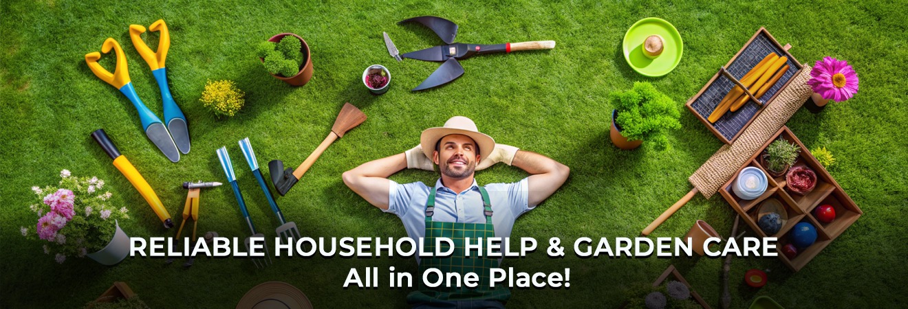 A gardener relaxing after completing outdoor work surrounded by tools, reflecting natural styling for home decor stores