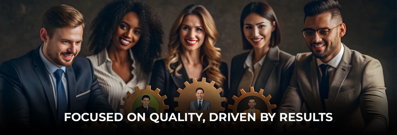 Confident group of people standing together ready for work offering professional services near me.