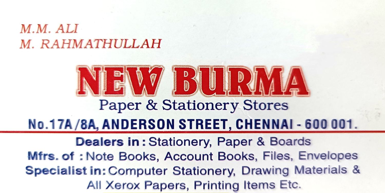 New Burma Paper Stationery Stores